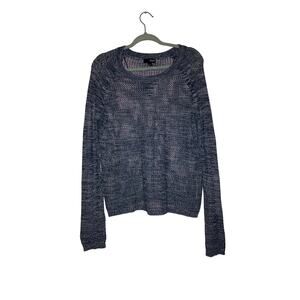 💥ANA Blue Open Knit Stretch Lightweight Sweater Size Large